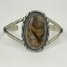 Native American Handmade 925 Sterling Silver Boulder Turquoise Cuff Bracelet