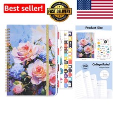 Chic Floral A5 Spiral Notebook - 140 Pages of 100GSM Paper for Smooth Writing