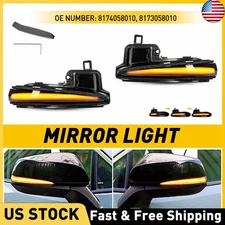 Black W/Sequential LED Side Mirror Blinker Signal Lights For 16-21 Toyota Tacoma
