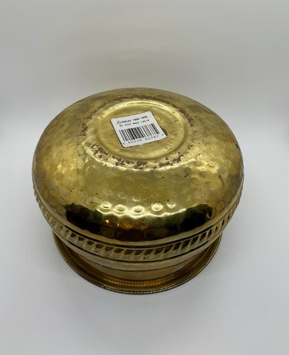 Vintage Hosley Hammered Brass Pot Grand Millennial Round Planter India 1993 - Picture 6 of 9