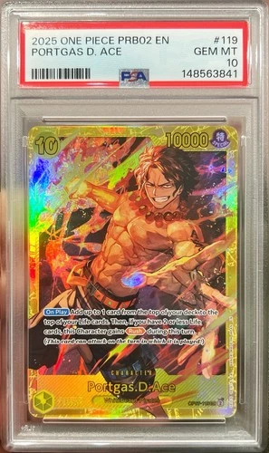 One Piece PRB02 English Portgas D Ace OP07-118 SEC PSA 10 Gem Mint