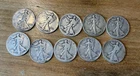 Lot Of 10 Silver Walking Liberty Half Dollars