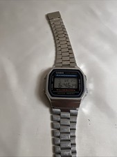 Vintage Casio Stainless Steel Digital Watch 1572 A168