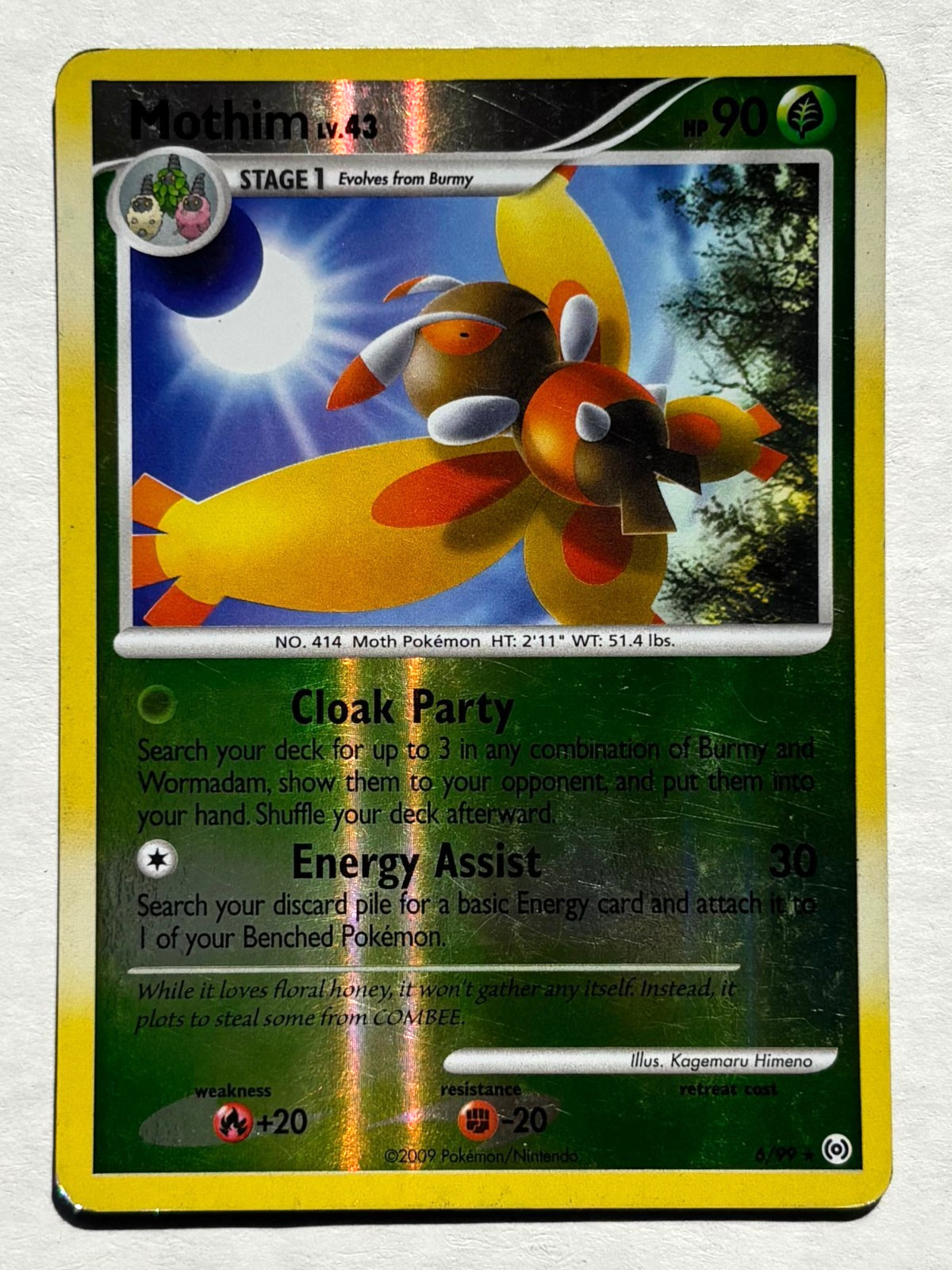 Mothim #6/99 - Pokemon Arceus - Reverse Holo - MP