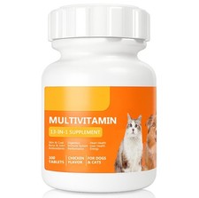 Dogs Cats 13-In-1 Multivitamin Supplement Skin Coat Joint Support 300 Tablets