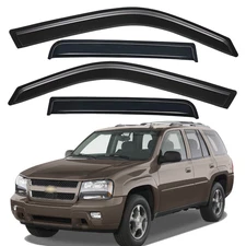 Tape-on Smoke Window Visor Rain Guard Deflector for 2002-2009 Chevy Trailblazer