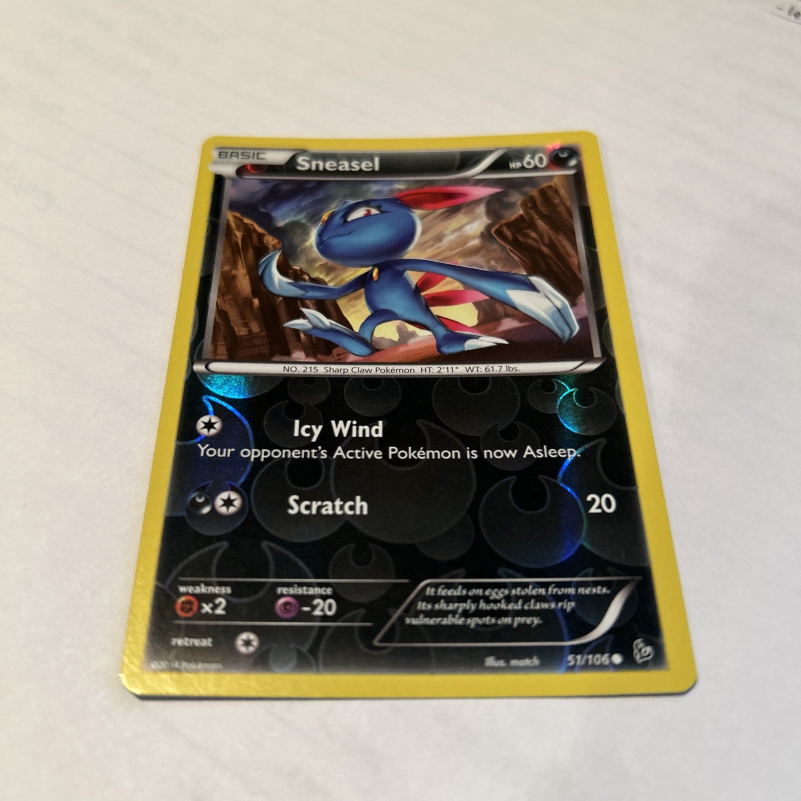 Pokémon Card Sneasel 51/106 Flashfire Reverse Holo 2-12