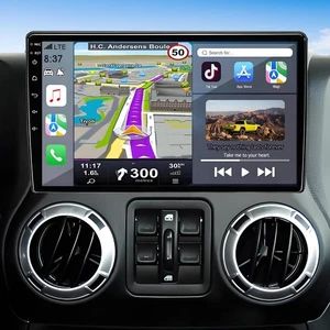 Jeep Wrangler JK Remplacement de la radio de voiture 2007-2018, 10.2" écran tactile GPS Audio