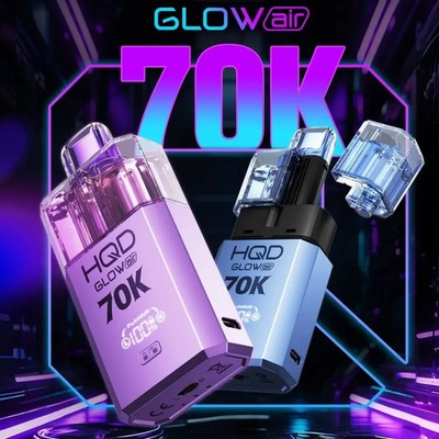 HQD Glow 70k Rechargeable & PREFILLED Vape Pod Kit 20mg & Pods x4 Separat  listed | eBay UK