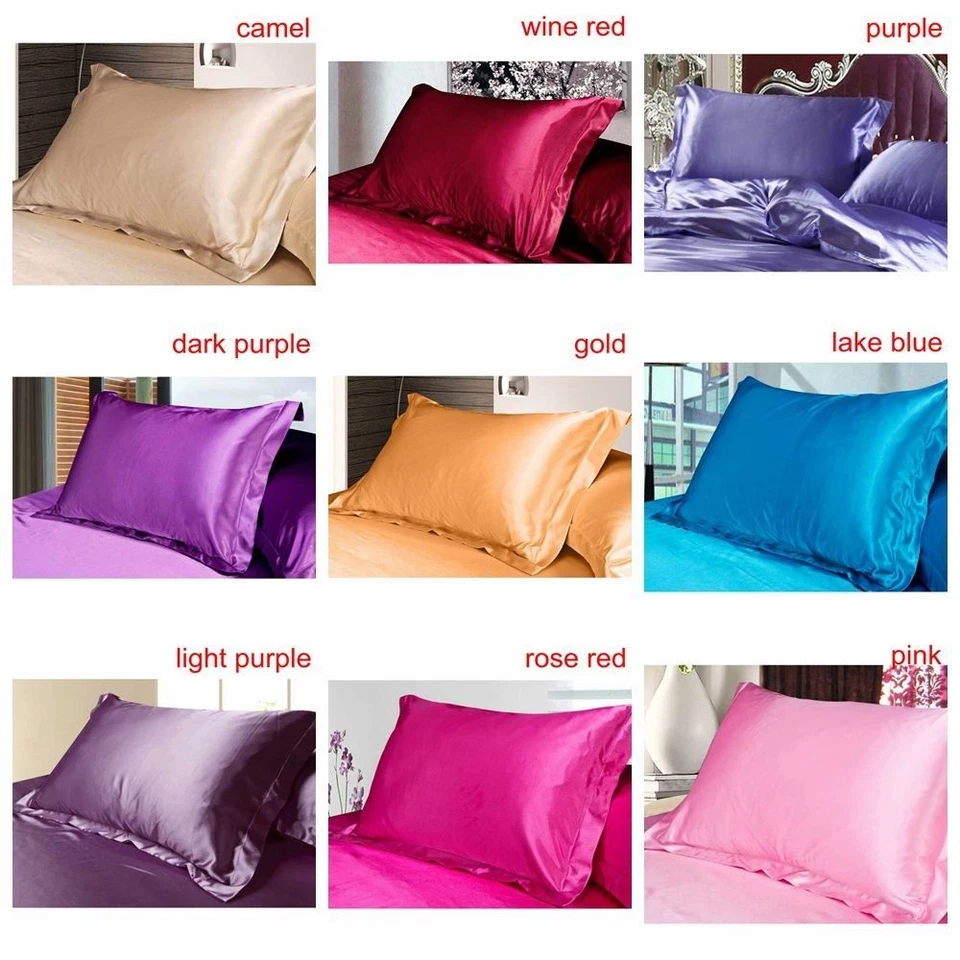 Colors Bedroom Decor Imitation Silk Pillow Case Satin Pillowcases Cushion Cover - image 4 of 4