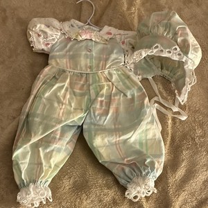Daisy Kingdom Multicolor Casual Synthetic Doll Jumpsuit Outfit & Hat 2pc