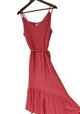 Gap petite L Sundress Belted Textured pink beachy gauze easter pictures flowy