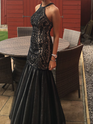 JOVANI JVN48702A BLACK & NUDE BEADED PROM DRESS US 2