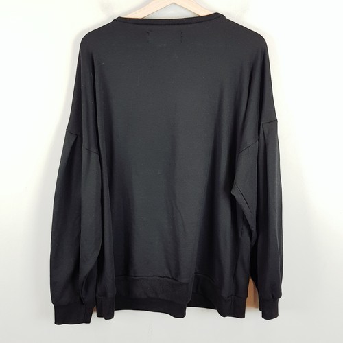 [ CAROLINA ] Womens Black Heart Print Sweatshirt Jumper | L / XL or AU 18 / 20 - Bild 5 von 6