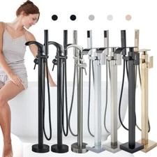 Clawfoot Bathtub Faucet Bathroom Freestanding Tub Filler Floor Mounted Mixer Tap