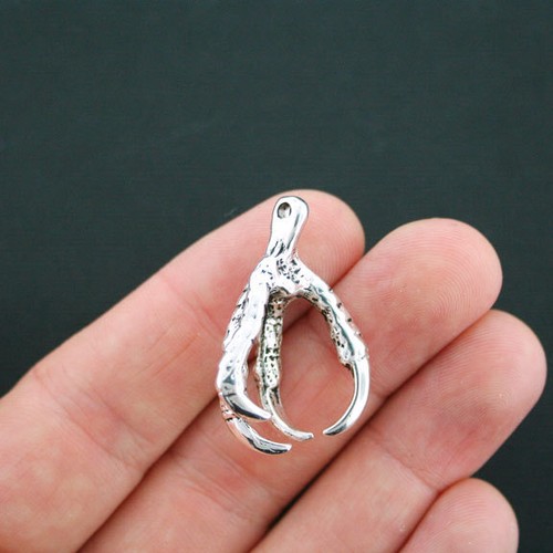 Bird Talons Charm Antique Silver Tone 3D Claw Foot - SC3261 - Picture 3 of 3