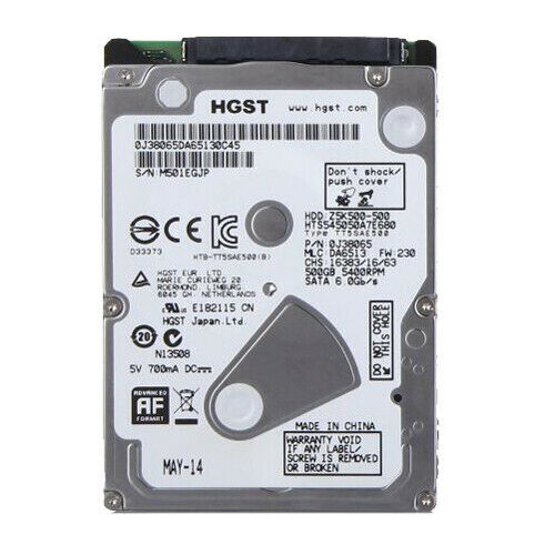 HGST 500G HTS545050A7E680 5400RPM SATA 2.5" Laptop HDD Hard Disk Drive 7mm - Picture 1 of 4