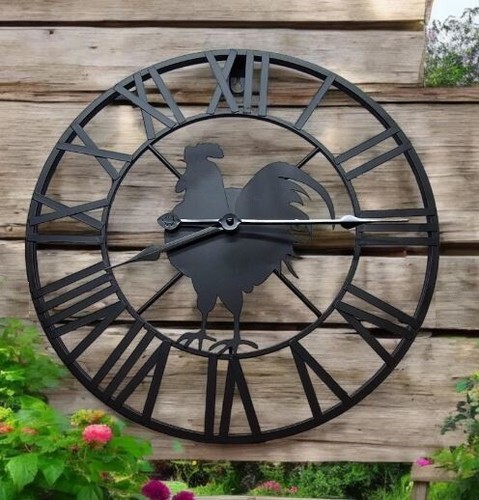Wall Clock, Moving Gear Design Clock, Roman Numeral, Chicken Style Clock, - Picture 12 of 20