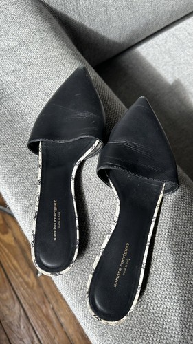Mules Narciso Rodriguez Cuero Negro Talla 40 - Imagen 3 de 5