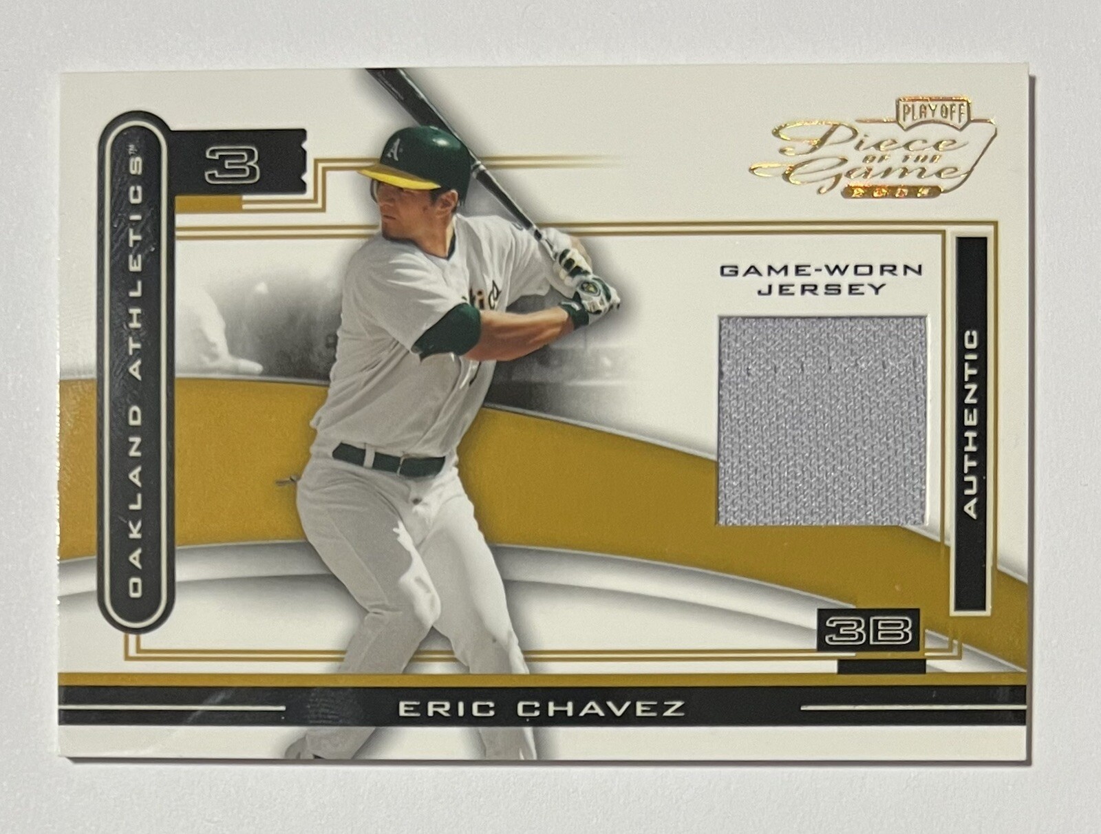 Eric Chavez 2003 Playoff Piece of the Game Used Jersey Relic #POG-30 - 38/50