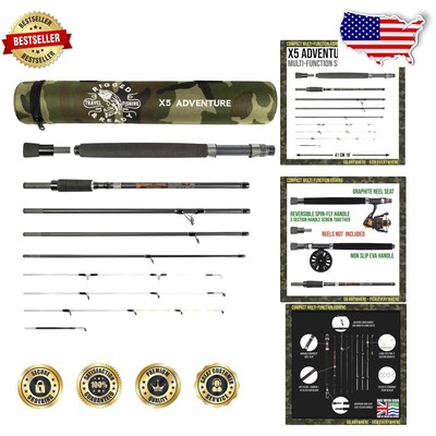 Versatile Rigged & Ready X5 Fishing Rod - 5 Techniques for Every Fishing Trip