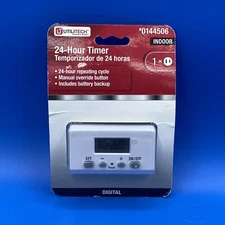 UTILITECH Digital Timer Model #0144506 Indoor 24 Hour Repeating Cycle Timer T58