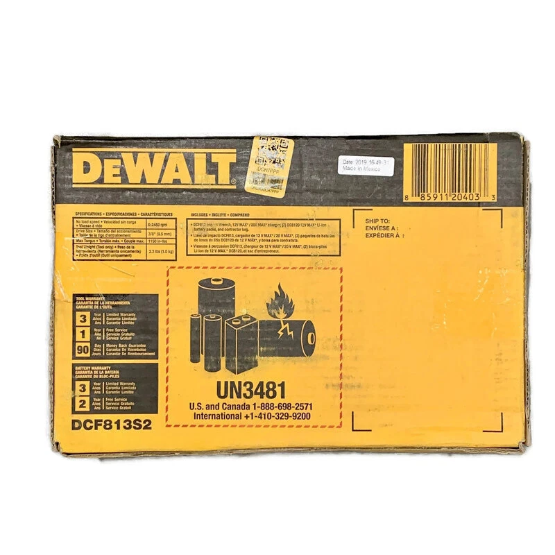 DEWALT DCF813S2 12 Volt Max 12V 3 8 Inch Cordless Impact Wrench Kit