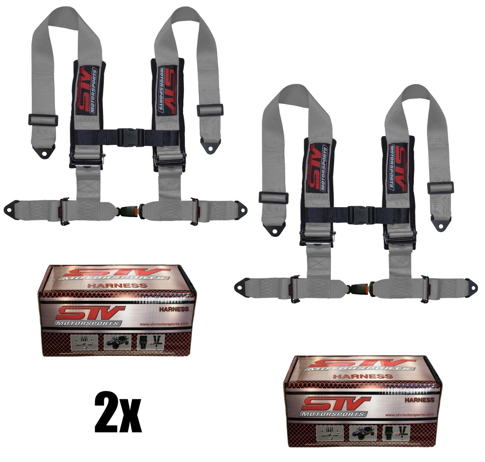 Stv Motorsports Auto Seat Belt Harness 4 Point 2" Rzr Xp1K Yamaha Can-Am (Pair)