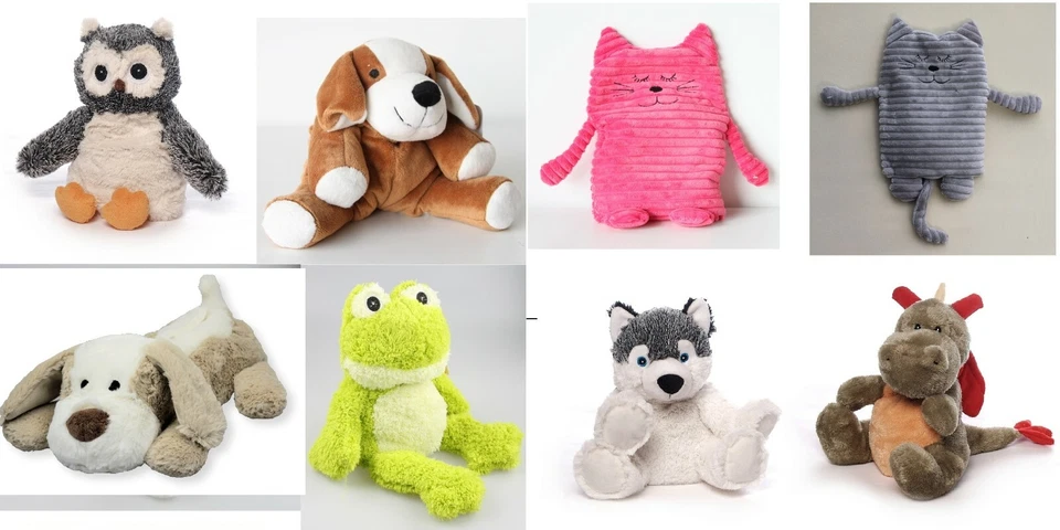 INWARE Wärmekissen Frosch Schaf Hund Elch Husky Körnerkissen Kuscheltier Wärmetier