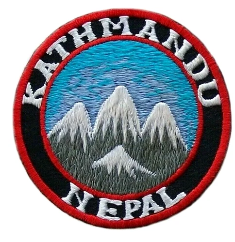 Kathmandu Nepal Patch (3") Iron-on Badge Everest Kala Pattar Nepali Flag Gift