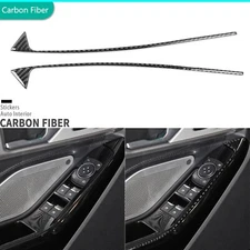 Real Carbon Fiber Window Lift Switch Panel Trim Strips For Ford Explorer 2020-23