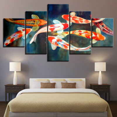 Goldfish Koi Fish Feng Shui Canvas Prints Painting Wall Art Home Decor ...