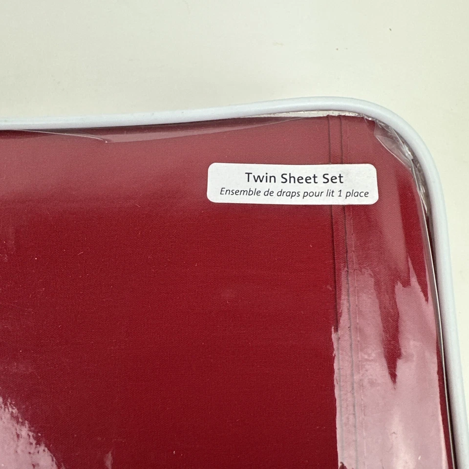 Juego de sábanas lisas Lacoste 100 % algodón percal - chile doble NUEVO Foto 3 de 4