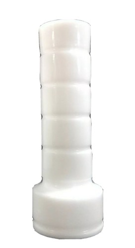 Vintage Unusual Opaque Milk Glass Bud Vase Art Deco 6 3/4" Tall Striped Cylinder - Picture 2 of 12