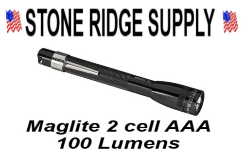 Mini Maglite SP32016 LED 2 Cell aaa Water Proof Flashlight Black 100 Lumems