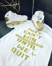 Shirt To Match AJ Retro 13 DMP Defining Moments Pack 14 - White WIN Shirt