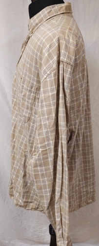 Eddie Bauer Mens XL Beige Stripe Long Sleeve Button Down Flannel Shirt - Picture 5 of 10