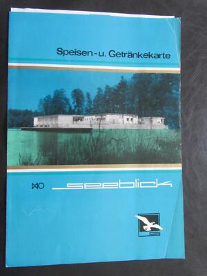 Speisekarte Moritzburg HOG Seeblick 1976