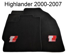 Floor Mats For Toyota Highlander 2000-2007 Black Tailored Carpets Sport Emblem