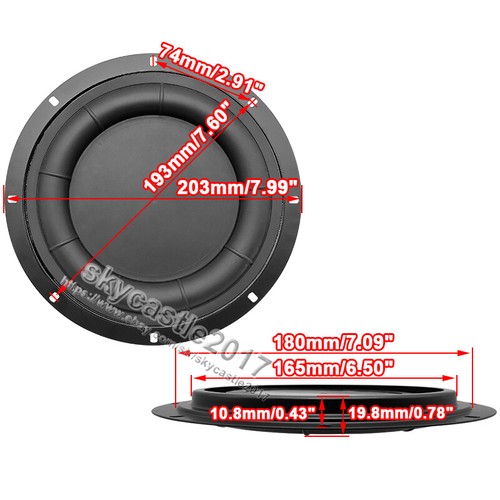 2pcs Speaker Passive Radiator Auxiliary Bass Woofer Rubber Vibration Plate - Picture 9 of 9