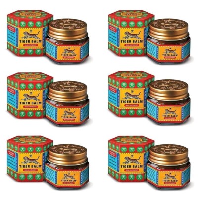 6 packs X Tiger Balm Red Ointment Super Strength Pain Relief Balm 21ml FREE SHIP