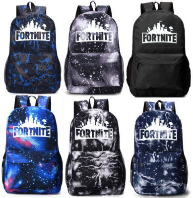 Student School Book Bag Backpack Kids Boys Teenagers Galaxy Fort Night Luminous