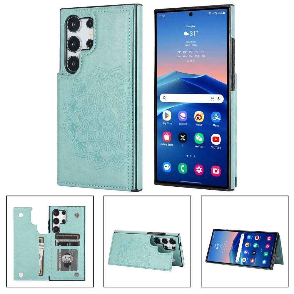 For Samsung Galaxy A91 A82 5G A55 A42 A35 Mandala Pattern Card Pocket Phone Case
