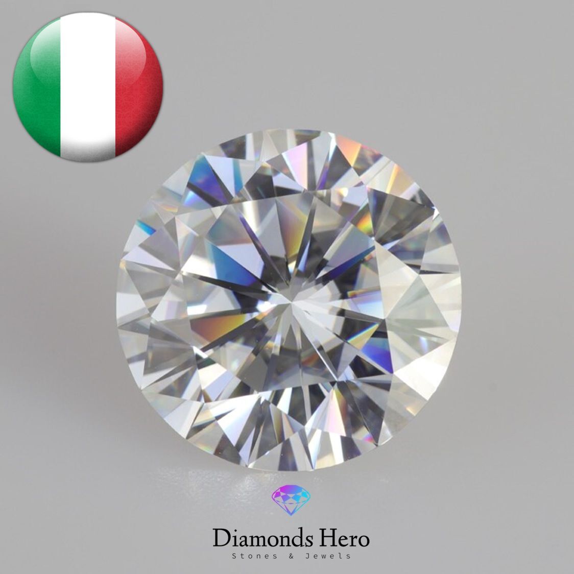 Diamant Moissanite 0.8 Ct - Couleur EF - Rond - Certificat GRA - Inscription Laser - Neuf Avec étiquettes
