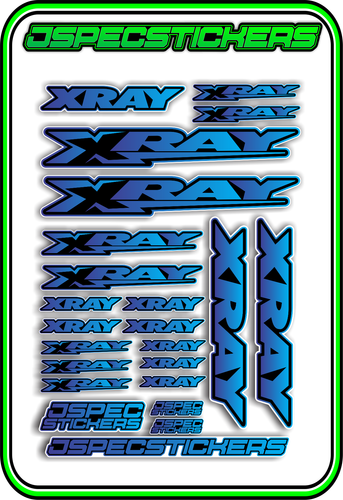 XRAY RC A5 STICKER SHEET NT1 T4 XB9 RX8 ELECTRIC NITRO DECALS R/C BLUE FADE B - Picture 2 of 7