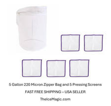 5 Gallon 220 Micron Pollen Zipper Bag and 5 P...