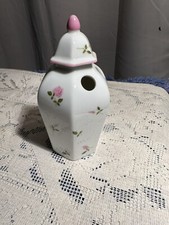 Vintage Andre Richard, Porcelain, Toothbrush Holder, Pink Rosebuds, Bathroom