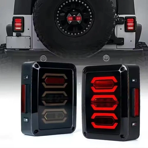 For Jeep Wrangler JKU JK Smoked Avenger 07-18 LED Tail Light W/Turn Signal X2 - Picture 1 of 12