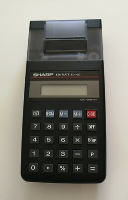Vintage Sharp ELSI MATE EL-1610 10-Digit Handheld Drucker Taschen Rechner 