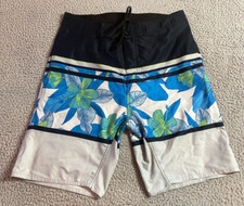 Burnside Men's Multicolor Tie Front Zipper Pocket Swim Board Shorts Size 30